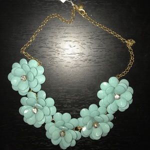 J Crew Mint Floral Statement Necklace